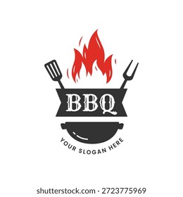 Nice Barbecue Logo Design Ilustração