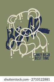 nice bear carton design for screen print