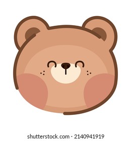 nice bear face over white