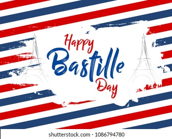 nice and beautiful abstarct or poster for Bastille Day or Viva La France or 14th of July with nice and creative design illustration.