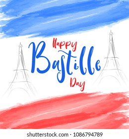 nice and beautiful abstarct or poster for Bastille Day or Viva La France or 14th of July with nice and creative design illustration.
