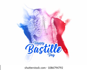 nice and beautiful abstarct or poster for Bastille Day or Viva La France or 14th of July with nice and creative design illustration.