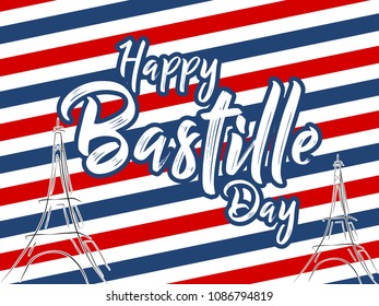 nice and beautiful abstarct or poster for Bastille Day or Viva La France or 14th of July with nice and creative design illustration.