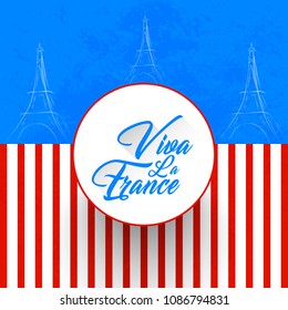 nice and beautiful abstarct or poster for Bastille Day or Viva La France or 14th of July with nice and creative design illustration.