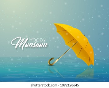 nice and beautiful abstarct or poster for Monsoon with nice and creative design illustration in a background.