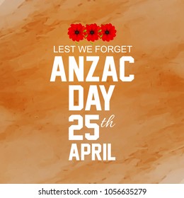 nice and beautiful abstract, banner or poster for Anzac Day with creative poppies design illustration in a textured background, 25th of April.