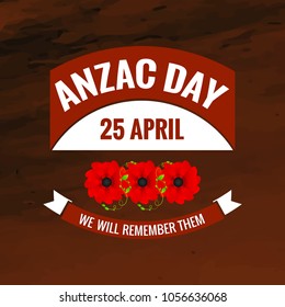 nice and beautiful abstract, banner or poster for Anzac Day with nice and creative poppies design illustration in a textured background, 25th of April.