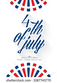 nice and beautiful abstract or poster for 4th of July or Independence Day of USA with nice and creative design illustration . 