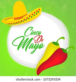 nice and beautiful abstract or poster for Cinco De Mayo with nice and creative sombrero and chili design illustration in a background.