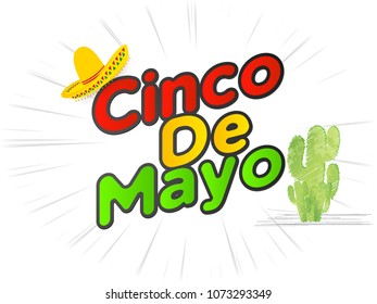 nice and beautiful abstract or poster for Cinco De Mayo with nice and creative sombrero and cactus design illustration in a background.