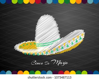 nice and beautiful abstract or poster for Cinco De Mayo with creative sombrero  design illustration in a background.