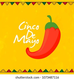 nice and beautiful abstract or poster for Cinco De Mayo with creative chili design illustration in a background.