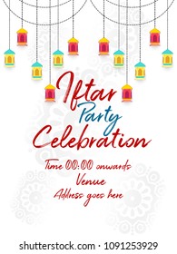 nice and beautiful abstract or poster for Iftar Party Celebration or Invitation with creative design illustration.
