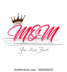 nice and beautiful abstract or poster for Mother's Day or Happy Mother's Day with nice and creative design illustration of a crown in a textured background.