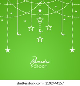 nice and beautiful abstract or poster for Ramadan Kareem with nice and creative design illustration in a green background.