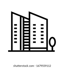 nice and beautiful apartment building icons