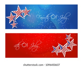 nice and beautiful header or banner for 4th of July or Independence Day of USA with nice and creative design illustration.