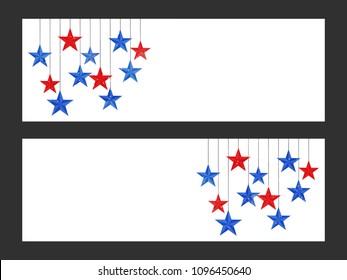 nice and beautiful header or banner for 4th of July or Independence Day of USA with nice and creative design illustration.