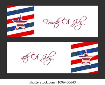 nice and beautiful header or banner for 4th of July or Independence Day of USA with nice and creative design illustration.