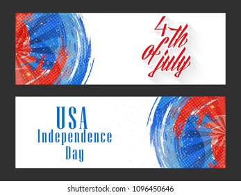 nice and beautiful header or banner for 4th of July or Independence Day of USA with nice and creative design illustration.