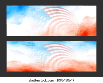 nice and beautiful header or banner for 4th of July or Independence Day of USA with nice and creative design illustration.