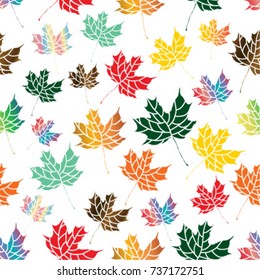 nice beautiful multicolored maple leaves on white background autumn fall vector