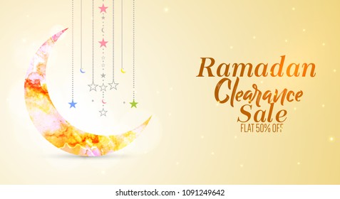 nice and beautiful sale abstarct or poster for Eid Mubarak or Ramadan Mubarak, Ramadan Clearance Sale