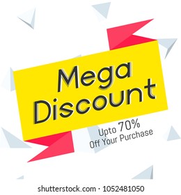 nice and beautiful sale abstract, banner or poster for Mega Discount with nice and creative design illustration in a background. 