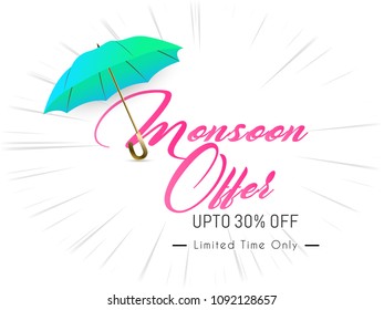 nice and beautiful sale abstract or poster for Monsoon Huge Offer or Sale with creative design illustration. 