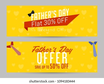 nice and beautiful sale header or banner for Father's Day with nice and creative design illustration, Father's Day Offer Flat 30% Off.