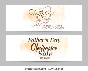 nice and beautiful sale header or banner for Father's Day with nice and creative design illustration, Father's Day Clearance Sale.