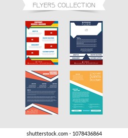 nice and beautiful set of 4 business brochures or flyers templates with nice and creative design illustration