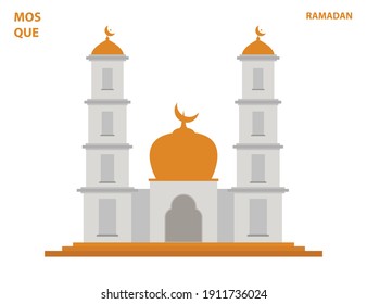 nice and beautiful simple mosque vector flat design