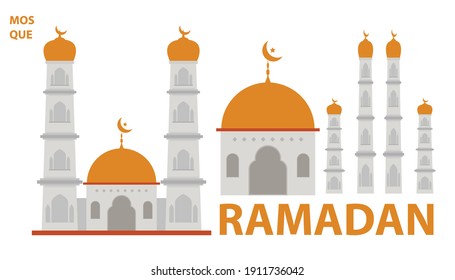 nice and beautiful simple mosque vector flat design