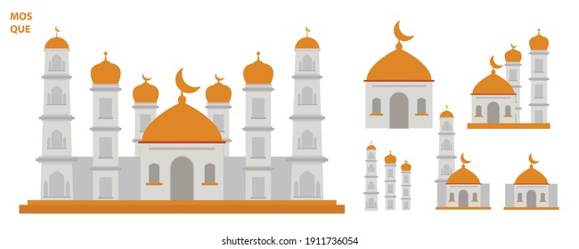 nice and beautiful simple mosque vector flat design
