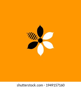 Nice bee and flower logo 