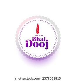 nice bhai dooj traditional background for brother sister relationship vector. Translation: Bhai dooj, it is a festival where bhai means brother and dooj means second day after new moon