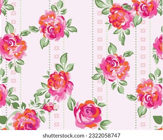 nice big pink roses print