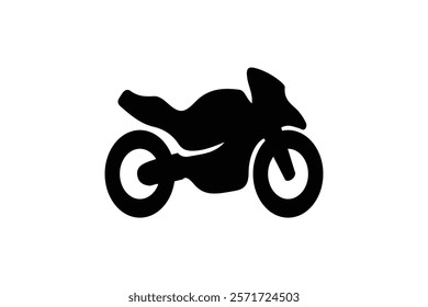 Nice bike icon. Motorcycle symbol vector silhouette. Latest Bike isolated design. Motorbike icon illustration art on a white background.