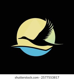 A Nice Bird Flying Vector Illustration Silhouette