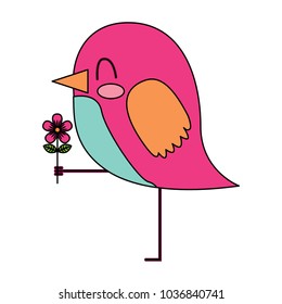 nice bird holding flower sweet animal