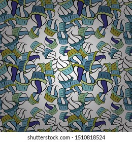 Nice birthday background on black, white and blue. Vector illustration. Sweets background design. Seamless pattern with sweet Cupcakes pattern.