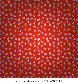 Nice birthday background on white, red and neutral. Vector illustration. Seamless pattern with cakes. Wrapping paper.