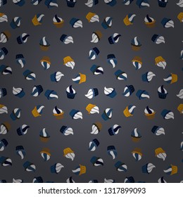 Nice birthday pattern on blue, gray and white. For food poster design. Vector. Cake muffin cute seamless pattern.