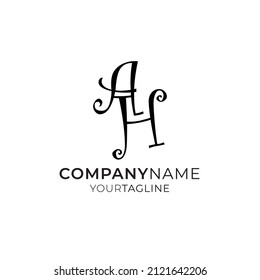 nice black letter AH logo