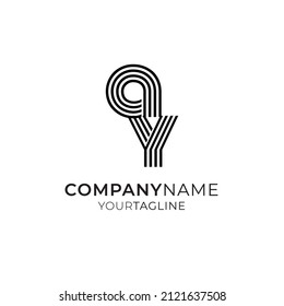 logotipo AY de letra negra agradable