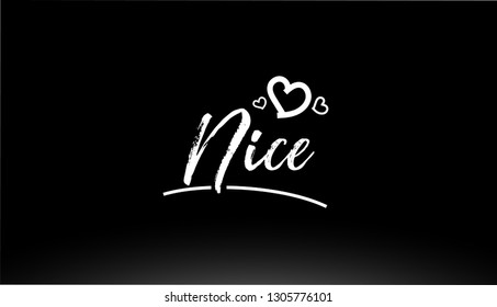 nice black and white city hand written text with heart for logo or typography design