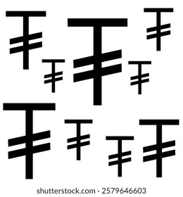 Nice black and white mongolian tugrik currency logo simple