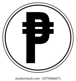 Nice black and white Philippine peso currency logo, cool and simple