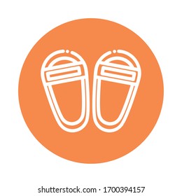 nice block and flat style icon sandals vector illustration design
